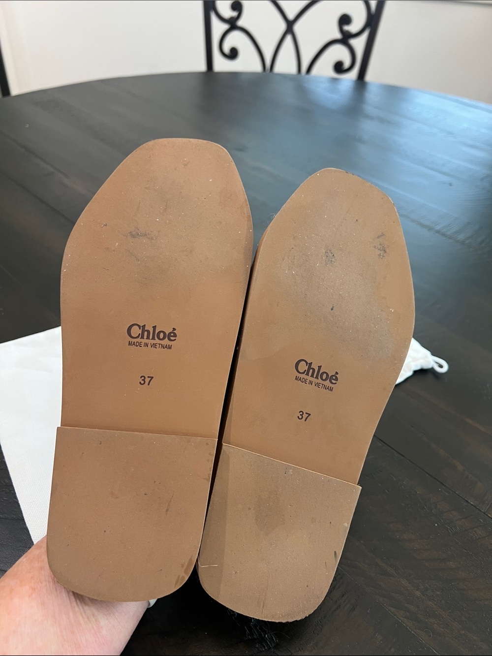 Chloé Black and Tan Logo Slide Sandals - Picture 5 of 6